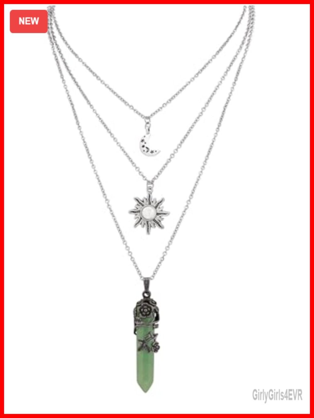 Gothic Layered Sun Moon Crystal Choker Necklace Set Grunge Emo Jewelry